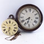 A J Birnhard of Hastings wall clock, and another clock with reproduction dial (2)