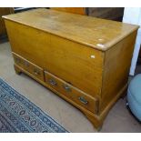 A Victorian pine mule chest, W110cm