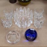 ORREFORS - various Mid-Century Swedish glass, comprising bowl and set of 4 glasses, a Caithness