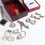 Various boxed silver dress necklaces and earrings (8)