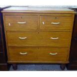 A Victorian pine 4-drawer chest on bun feet, original paint finish, W83cm