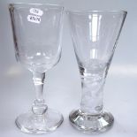 A glass goblet "nightfall", 21cm, and a glass goblet with milk twist stem