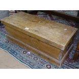 A Victorian pine blanket chest, W80cm