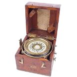 A 19th century Royal Navy E Dent & Co liquid azimuth ship's binnacle compass, military issue with