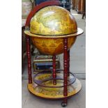 A Terrestrial globe drinks trolley