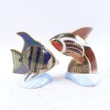 Royal Crown Derby angelfish and guppy, 13cm