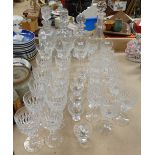 Various crystal goblets, and 4 glass decanters and stoppers