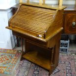 An Art Nouveau oak student's bureau, W70cm