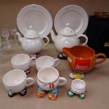 Carlton Ware Brown & Polson Walking Ware gravy jug, Carlton Ware Walking Ware teapot, mugs etc