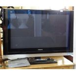 A Panasonic Viera 40" flat screen TV with remote, and DVD with remote, GWO