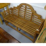 A good quality slatted teak Lutyens garden bench