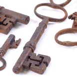 A collection of various Antique iron keys