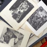 A collection of various pictures and photographs, including lithographs, engravings etc