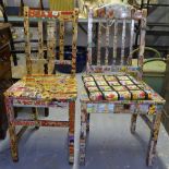 2 Beano comic and saucy postcard decoupage decoration chairs