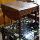 A 19th century mahogany bow-end Pembroke table, on square tapered legs, with single frieze drawer,