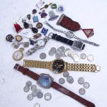 A collection of lady's and gent's wristwatches, to include lady's cocktail watch by J W Benson,
