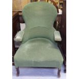 An Antique upholstered invalid armchair