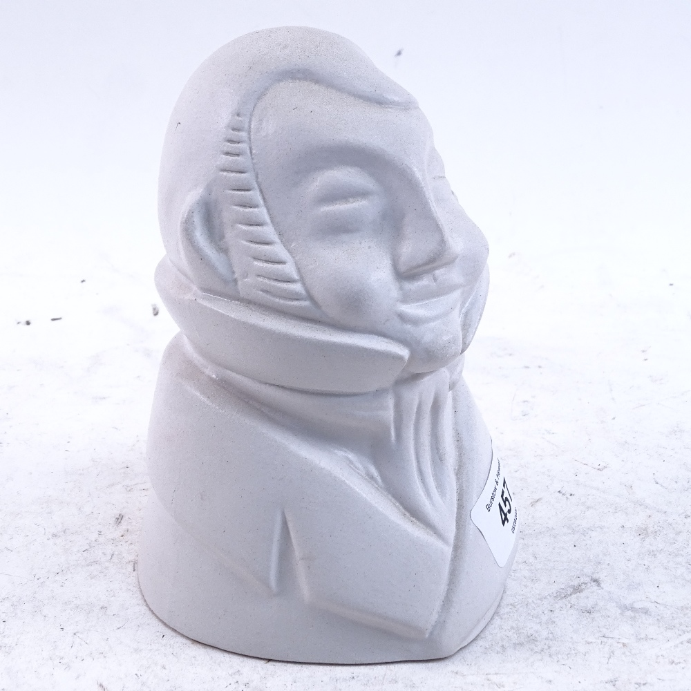 PIAZ X BUCCI - a Mid-Century Italian white ceramic pottery bust of a man, incised signature inside - Image 2 of 3