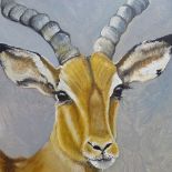 Clive Fredriksson, oil on canvas, antelope, 30" x 20", unframed