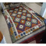 A red ground Maimana Kilim carpet, 217cm x 162cm
