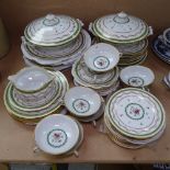 Haviland Limoges "Vieux Paris" dinner service, including tureens and sauce boat