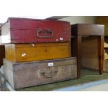 A 19th century mahogany bidet, and various oak cutlery and other boxes (4)