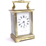 A Mappin & Webb brass-cased carriage clock, case height 11cm, working order