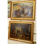 T Hammond, pair of early 20th century oils on canvas, military scenes, signed and dated 1911, 55cm x