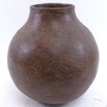 A large pre-Colombian terracotta bowl vessel, height 26cm