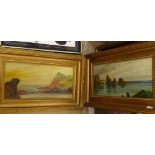C Burgess, 3 oils on board, Jersey landscapes, 17cm x 35cm, framed (3)