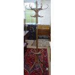 A bentwood hat and coat stand