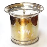 An Italian silver plated ice bucket and cover, by Guido Galbiati, height 20cm