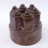 A Vintage French J&E Gaillard of Paris copper jelly mould, height 14cm