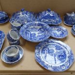 Spode Italian pattern vegetable tureens and covers, matching cake plate, bowls etc