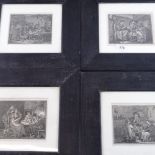 A set of 6 framed woodcuts, interior scenes, image sizes 7cm x 9.5cm (6)