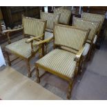 A set of 6 beech-framed and upholstered German dining chairs (4 and 2), by Ottensarndt, with label