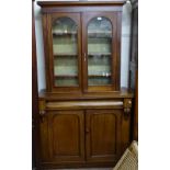 A Victorian mahogany 2-section library bookcase, W105cm