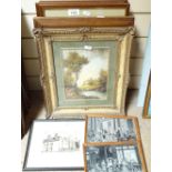 A set of Vanity Fair prints, a modern oil etc