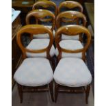 A set of 6 mahogany balloon-back dining chairs on turned legs
