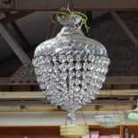 A Vintage moulded glass hanging ceiling light fitting