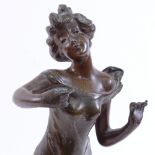 After Causse Cadet, Art Nouveau style sculpture, coquette overall height 38cm