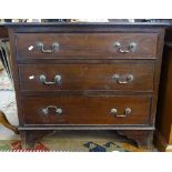 An Edwardian mahogany chest of 3 long drawers