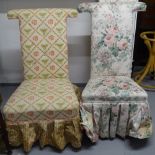 2 Edwardian upholstered prayer chairs