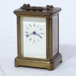 A Matthew Norman miniature brass-cased carriage clock, no. 1742, case height 6cm, not currently