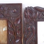 2 similar carved oak frames, largest height 34cm (2)