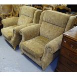 A pair of Parker Knoll upholstered armchairs with loose cushions