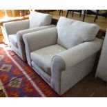 A pair of Next upholstered armchairs with loose cushions