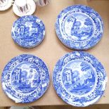 9 Spode Italian pattern dinner plates, 26cm, matching dessert and side plates