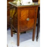 An Edwardian mahogany bedside cupboard, W40cm