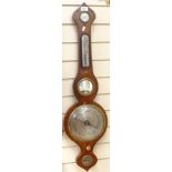 A 19thC rosewood wheel barometer, signed A Solca East Grinstead 94cm